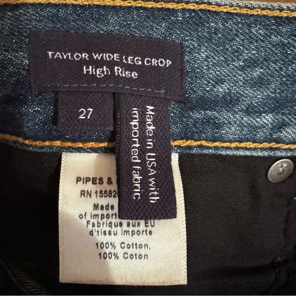 Veronica Beard Taylor Cropped Wide-Leg Jeans 27 NWT Equinox Blue - Picture 9 of 10